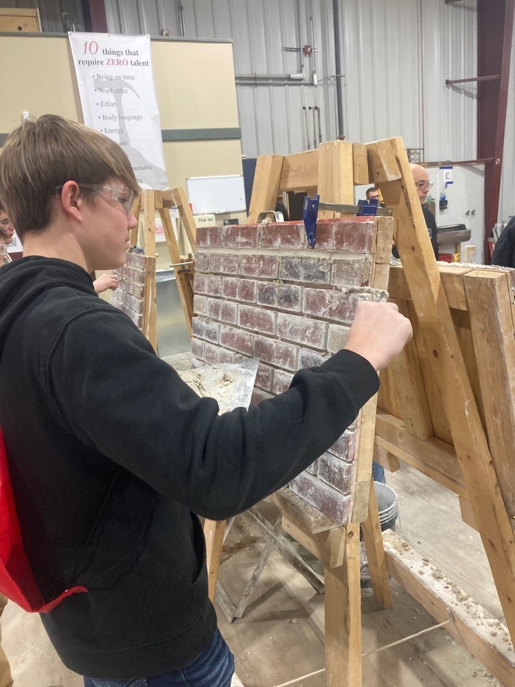 Students from Mr. Wehde con tech class went and learned about masonry 