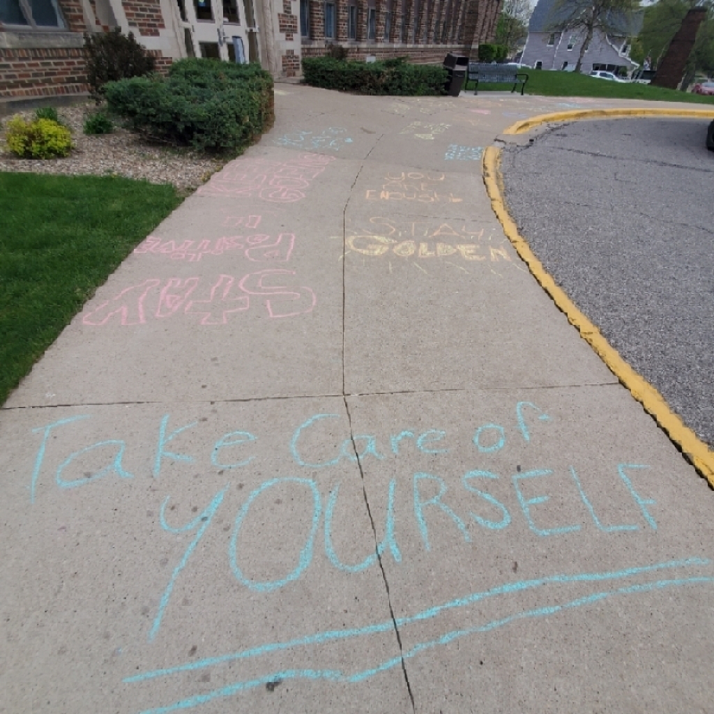positive messages on sidewalk